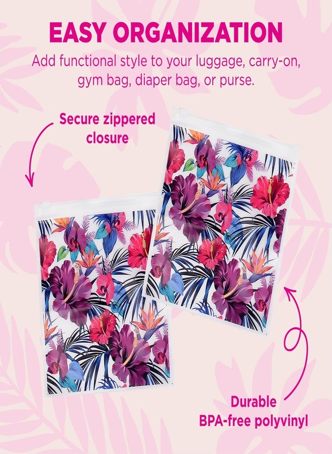 Miamica حقيبة أدوات تجميل قابلة لإعادة الإغلاق من مياميكا للنساء، بحجم ربع جالون، ومنظمات تعبئة للسفر، لون الكركديه، عبوة من 12 قطعة - Image 3